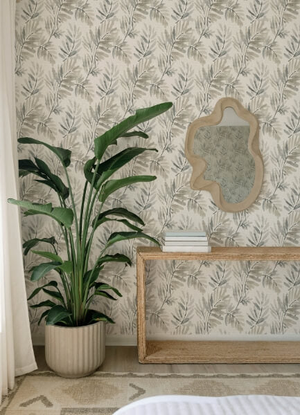 Serenade Grey Ferns Wallpaper