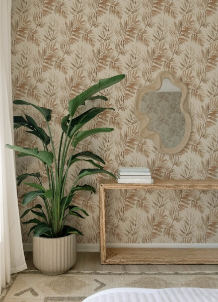 Serenade Blush Ferns Wallpaper