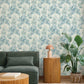 Serenade Blue Ferns Wallpaper