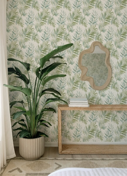 Serenade Sea Green Ferns Wallpaper