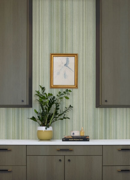 Elan Sea Green Ombre Stripe Wallpaper