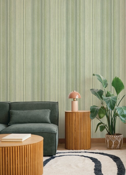 Elan Sea Green Ombre Stripe Wallpaper