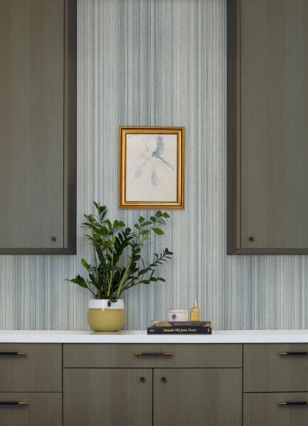 Elan Blue Ombre Stripe Wallpaper