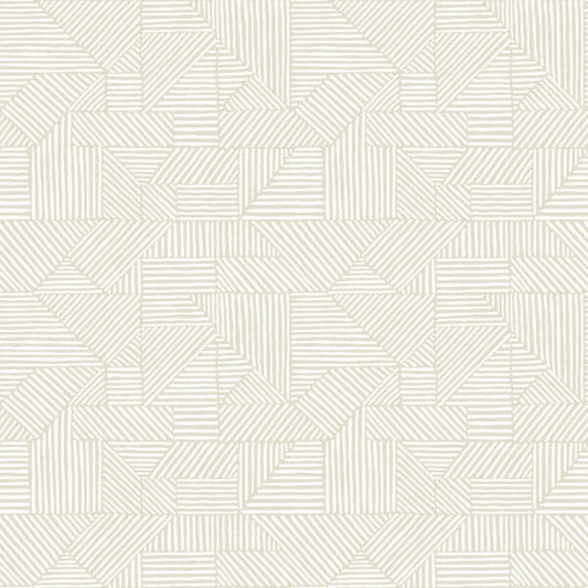 Crescendo Silver Block Geometric Wallpaper