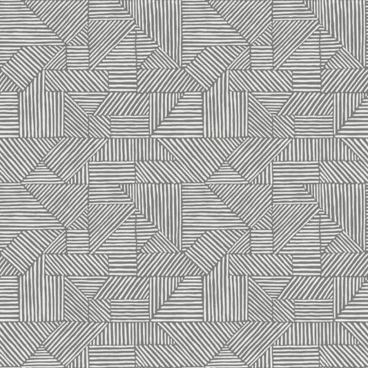 Crescendo Dark Grey Block Geometric Wallpaper