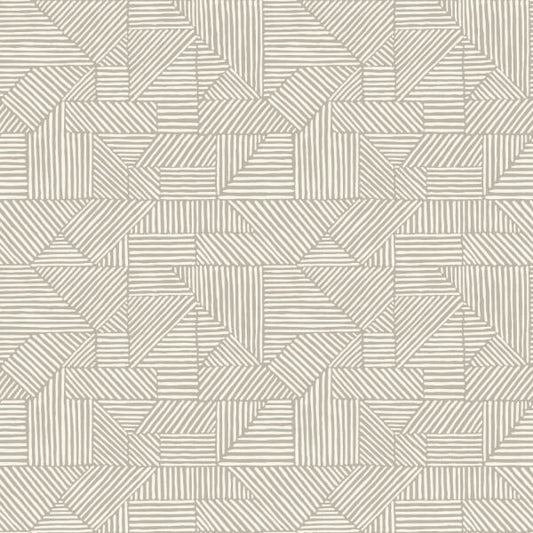 Crescendo Light Grey Block Geometric Wallpaper
