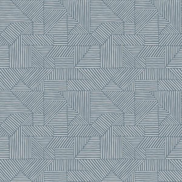 Crescendo Blue Block Geometric Wallpaper