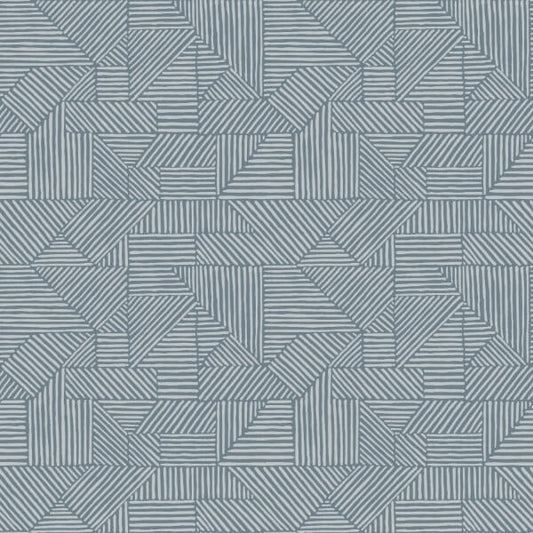 Crescendo Blue Block Geometric Wallpaper