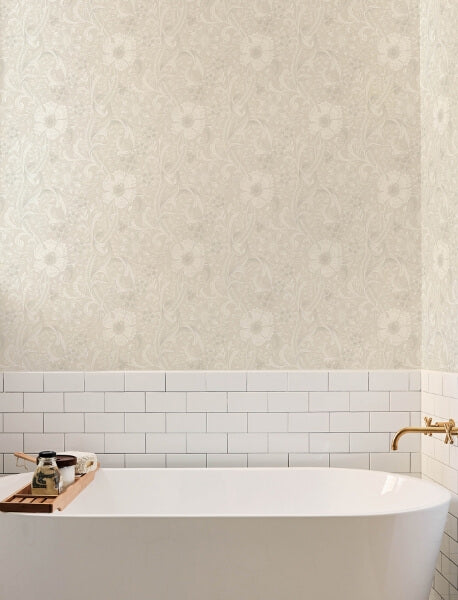 Liora Neutral Floral Trail Wallpaper