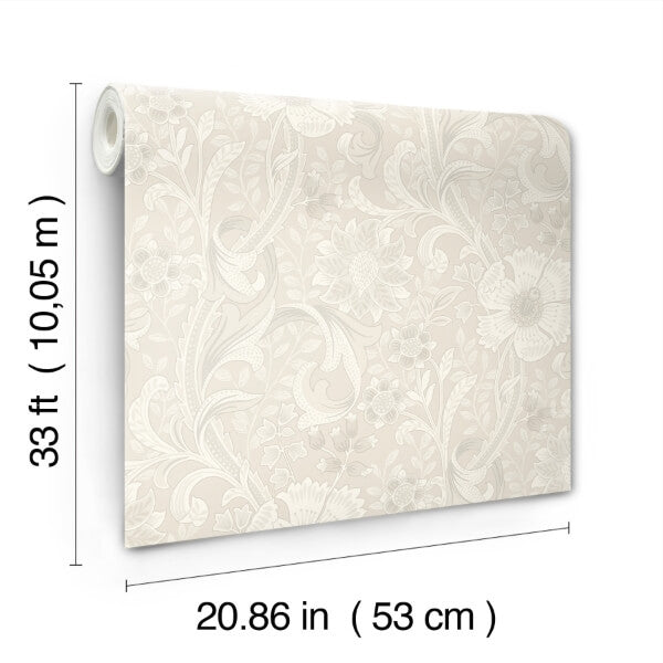 Liora Neutral Floral Trail Wallpaper