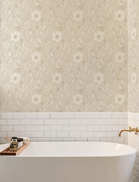 Liora Beige Floral Trail Wallpaper