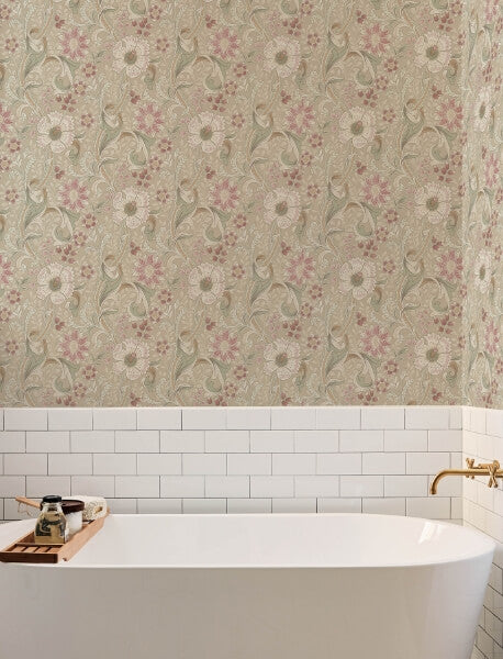 Liora Taupe Floral Trail Wallpaper