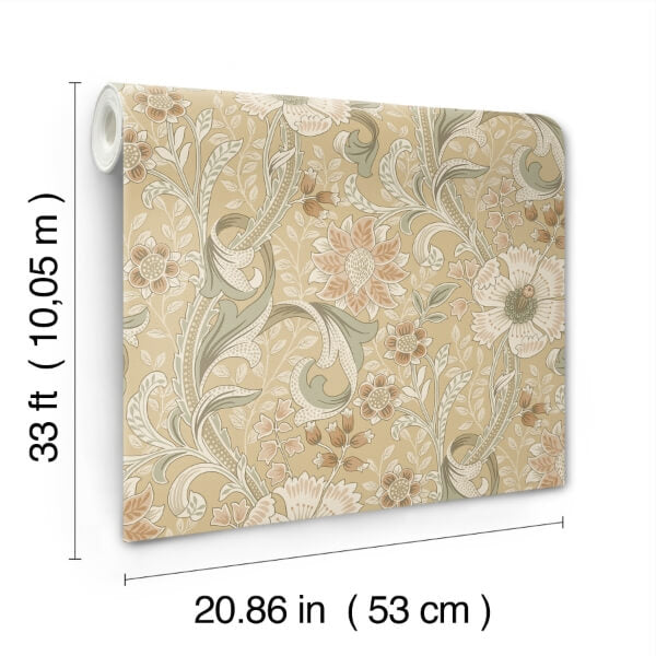 Liora Butter Floral Trail Wallpaper