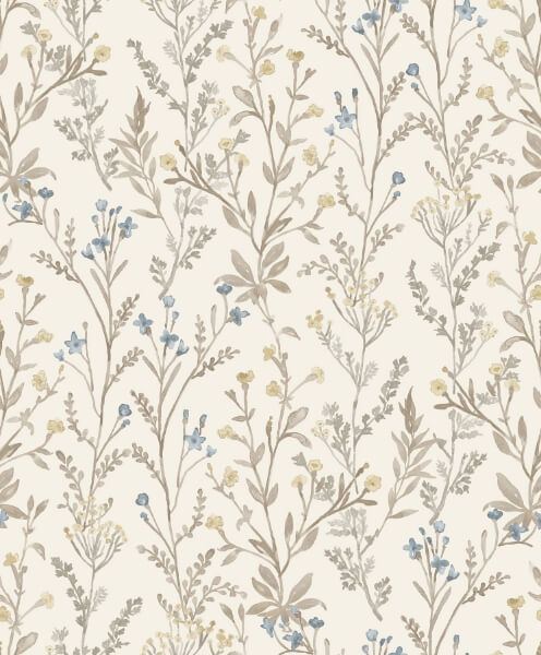 Laverne Neutral Wildflowers Wallpaper