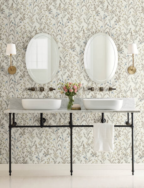 Laverne Neutral Wildflowers Wallpaper