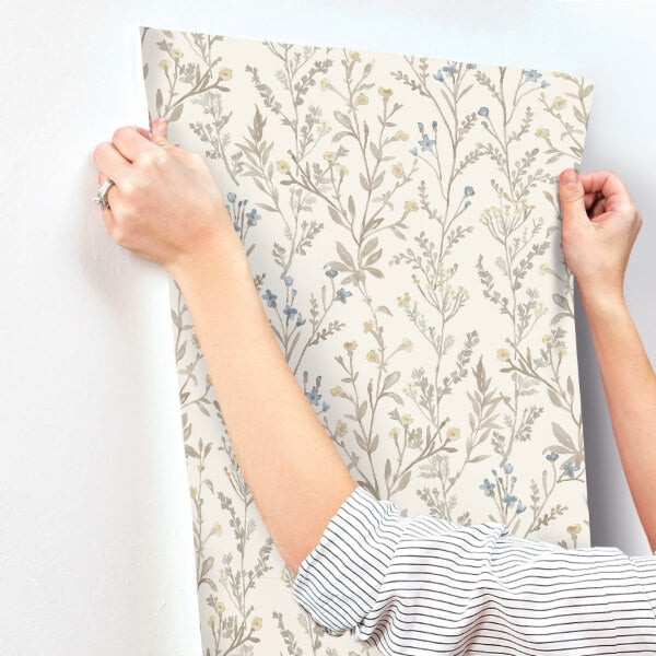 Laverne Neutral Wildflowers Wallpaper