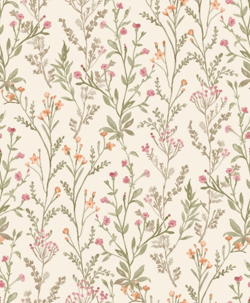 Laverne Green Wildflowers Wallpaper