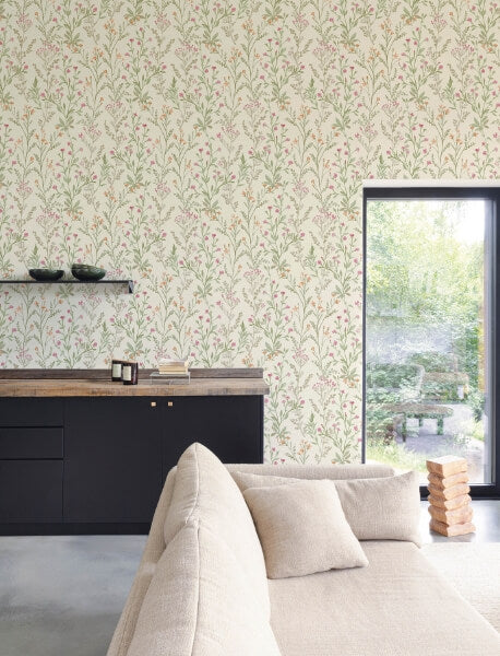 Laverne Green Wildflowers Wallpaper