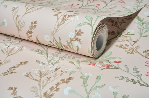 Laverne Blush Wildflowers Wallpaper