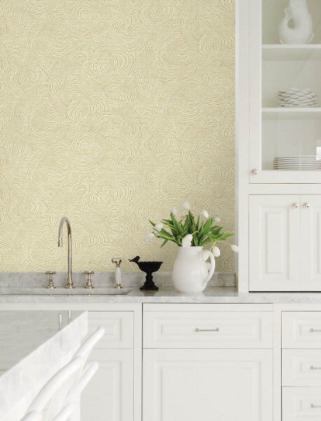 Harrison Champagne Swirling Geometric Wallpaper