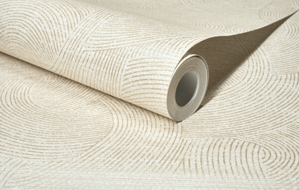 Harrison Champagne Swirling Geometric Wallpaper