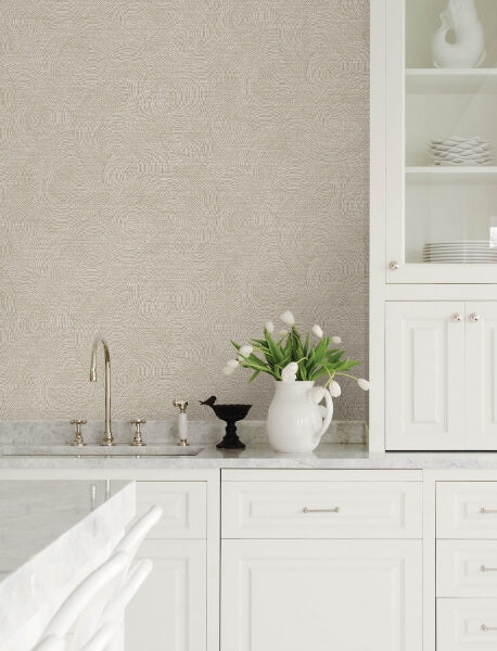 Harrison Pewter Swirling Geometric Wallpaper