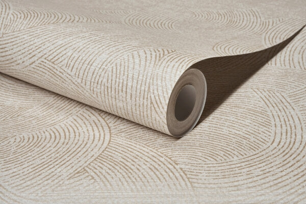 Harrison Pewter Swirling Geometric Wallpaper