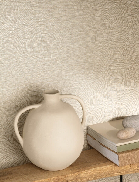 Harrison Taupe Swirling Geometric Wallpaper