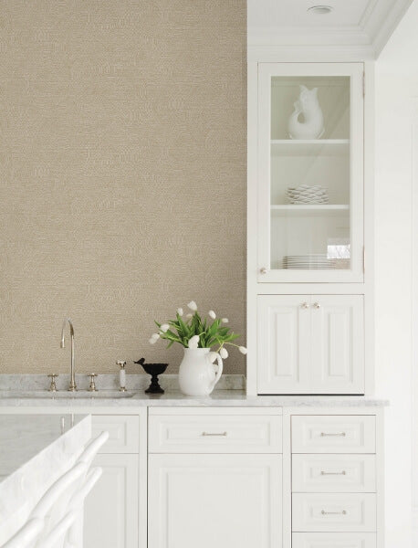 Harrison Taupe Swirling Geometric Wallpaper