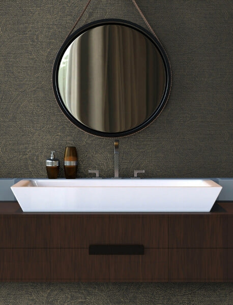 Harrison Charcoal Swirling Geometric Wallpaper