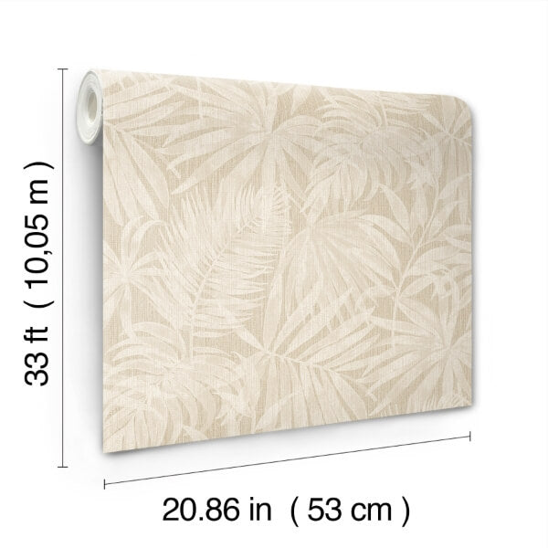 Sonny Beige Fronds Wallpaper