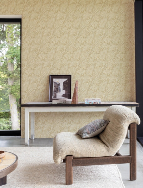 Sonny Light Brown Fronds Wallpaper