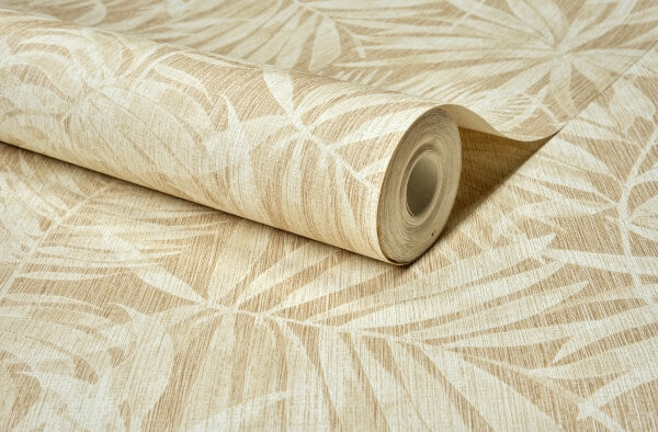 Sonny Light Brown Fronds Wallpaper