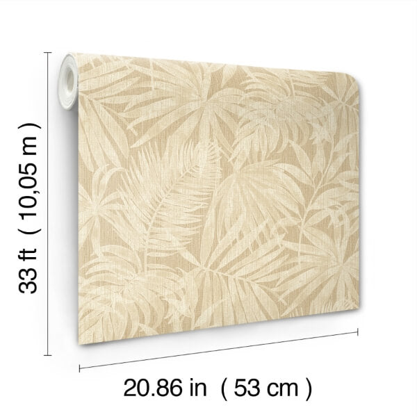 Sonny Light Brown Fronds Wallpaper