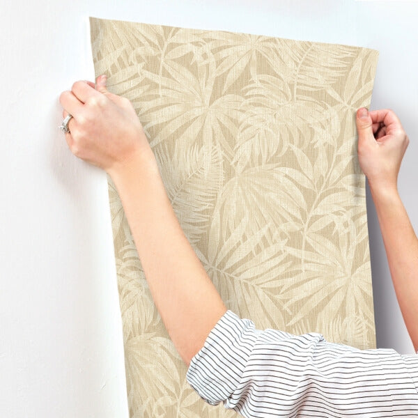 Sonny Light Brown Fronds Wallpaper