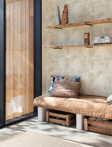 Cassandra Taupe Block Geometric Wallpaper