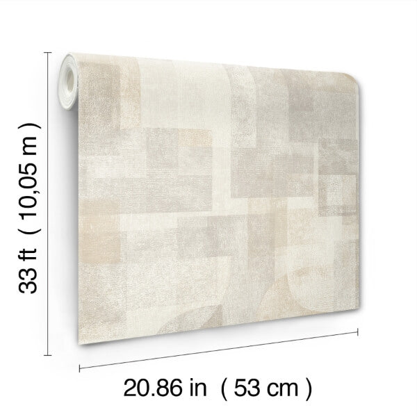 Cassandra Taupe Block Geometric Wallpaper