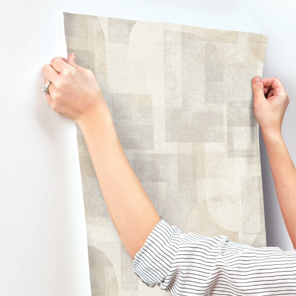 Cassandra Taupe Block Geometric Wallpaper