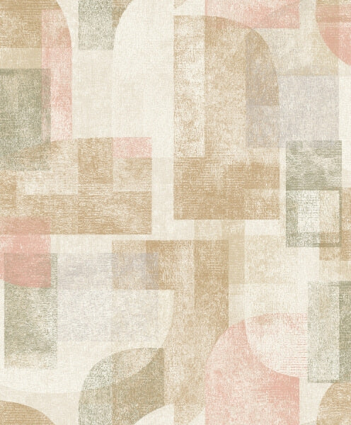 Cassandra Brown Block Geometric Wallpaper