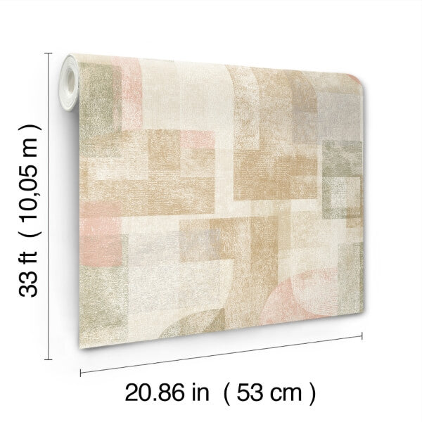 Cassandra Brown Block Geometric Wallpaper