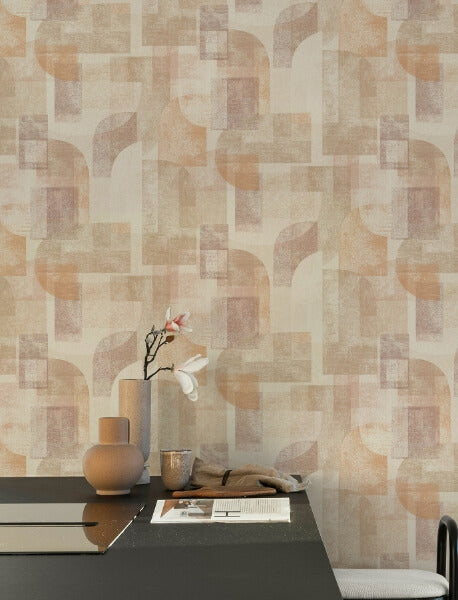Cassandra Rust Block Geometric Wallpaper