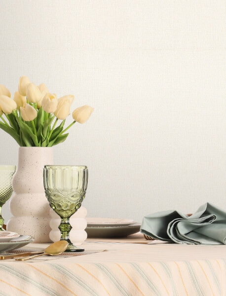 Sonia Bone Faux Linen Wallpaper