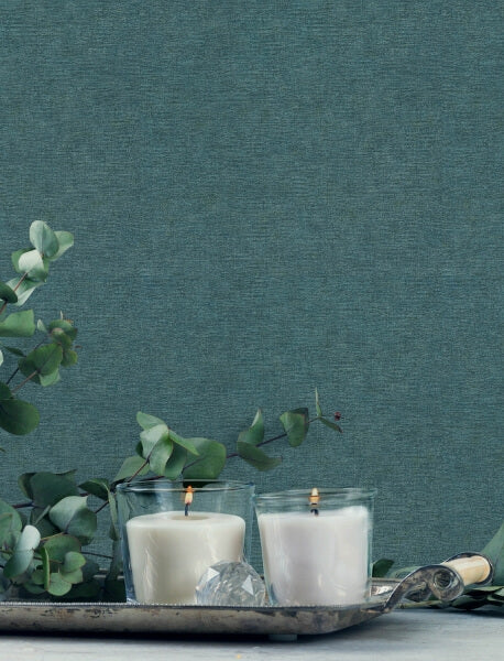 Tansy Teal Distressed Wallpaper