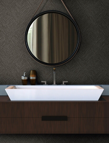 Hollis Charcoal Textured Diamond Wallpaper