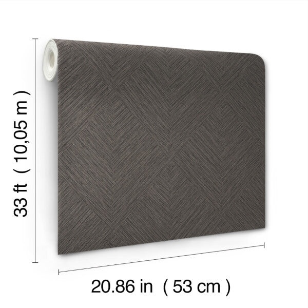Hollis Charcoal Textured Diamond Wallpaper