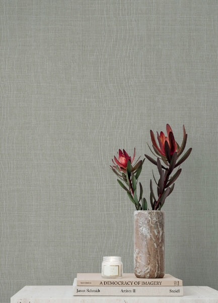 Alba Grey Open Weave Wallpaper