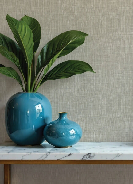 Alba Grey Open Weave Wallpaper