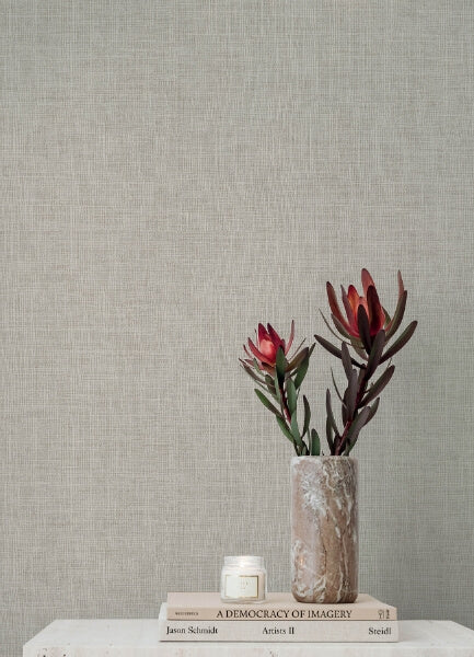 Alba Beige Open Weave Wallpaper