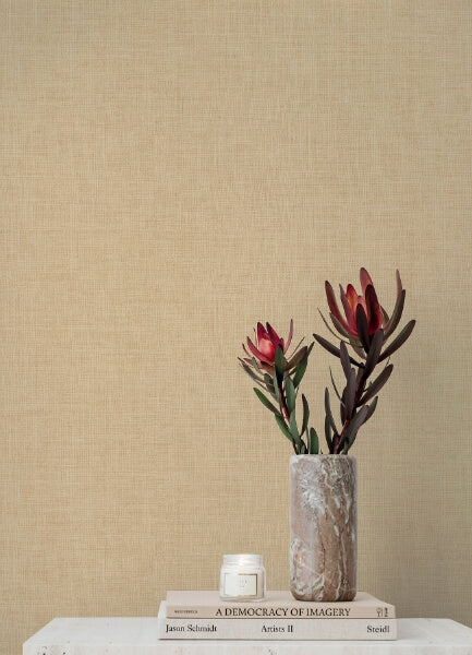 Alba Light Yellow Open Weave Wallpaper