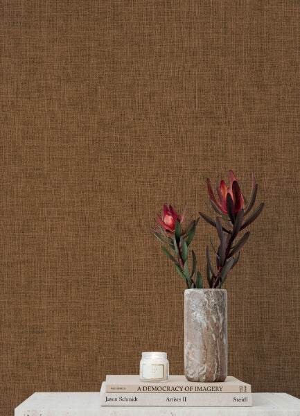 Alba Copper Open Weave Wallpaper
